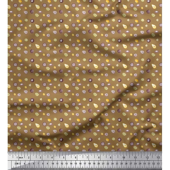 Soimoi Cotton Duck Fabric Fruits Shirting Fabric Prints by Yard 42 Inch Wide