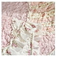 thumbnail image 5 of DaDalogy Cotton Patchwork Throw Blanket - Floral Cottage Quilted Reversible Blush Pink & Cream Shabby Chic Botanical Ruffle Design - Vintage Garden Rose Pastel Accents - 50 x 60, 5 of 7