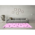 thumbnail image 3 of Ahgly Company Indoor Round Solid Pink Modern Area Rugs, 4' Round, 3 of 4