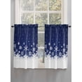 thumbnail image 5 of Blue Christmas 2 Panel Kitchen Curtains for Windows, Xmas Snowflakes Snow Winter Bathroom Privacy Curtain, Home Décor Window Treatment for Bedroom/Living Room 55"x45", 5 of 6