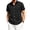 Black, variant on Youclos Men's Button Down Shirt Linen Short Sleeve with Pocket
