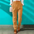 thumbnail image 5 of B91xZ Pantalons Décontractés pour Femmes Coupe Décontractée Jambe Droite, Jaune S, 5 of 5
