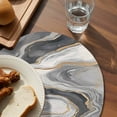 thumbnail image 3 of Grey Ombre Marble Round 13 Inch Placemats Set of 6, Abstract Modern Art HeatResistant Non Slip Place Mats for Dining Table, Wipeable Braided Kitchen Table Mats for Housewarming, 3 of 9