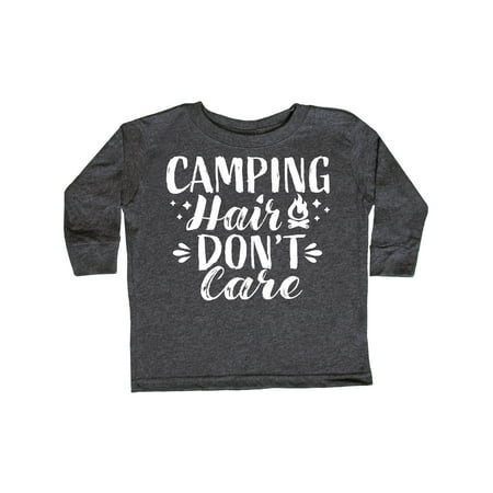 

Inktastic Camping Hair Dont Care with Campfire Gift Toddler Toddler Girl Long Sleeve T-Shirt