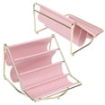 thumbnail image 4 of Household SuppliesMultilayer Wrought Iron Leather Desktop Storage Rack Makeup Remote Control Holder Top Tier Quality, 4 of 5