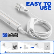 Barrina 8-Pack T5 Grow Lights Full Spectrum 2FT 80W (8 x 10W, 500W Equivalent) LED Grow Light Strip for Greenhouse Plant Grow Shelf Plug and Play Easy Installation Yellow