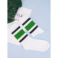 thumbnail image 5 of Gustave 3 Pairs Retro Striped Crew Socks Tube Socks Soft Cozy Cotton Casual Socks Athletic Running Socks Novelty Sporty Calf Socks for Women Men, 5 of 6