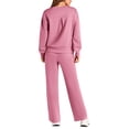thumbnail image 2 of Conjunto de Chándal PRETTYGARDEN 2 Piezas Pantalón Palazzo Rosa Talla L, 2 of 9