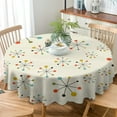 thumbnail image 3 of 1950s Mid Century Tablecloth, Modern Atomic Retro Colors Abstract Geometric Table Cloth for Indoor Outdoor Party Picnic Dining Room Kitchen Table Cover Home Decoration, Round(60x60in), 3 of 6