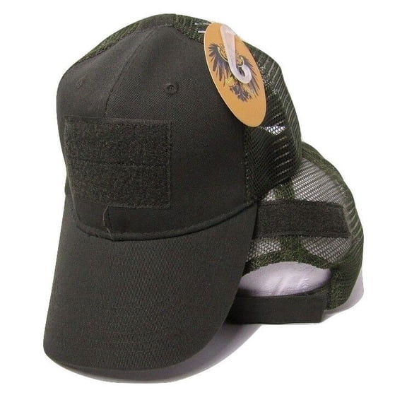 Green Olive Drab Mesh Operator Operators Tactical Cap Hat patch adjustable strap