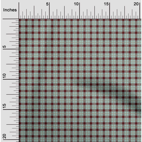 oneOone Polyester Lycra Fabric Gingham Check Print Sewing Fabric BTY 56 Inch Wide