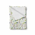thumbnail image 2 of Baby Soft Flannel Fleece Blanket, Infant Giraffes Flying with Balloons with Polka Dotted Background Newborn Love Hearts, Cozy Plush for Indoor and Outdoor Use, 50" x 60", Multicolor, by Ambesonne, 2 of 6