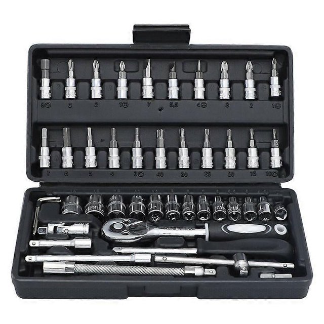 Socket set 46 pieces Xiaofei quick ratchet socket wrench car repair screwdriver combination tool box set