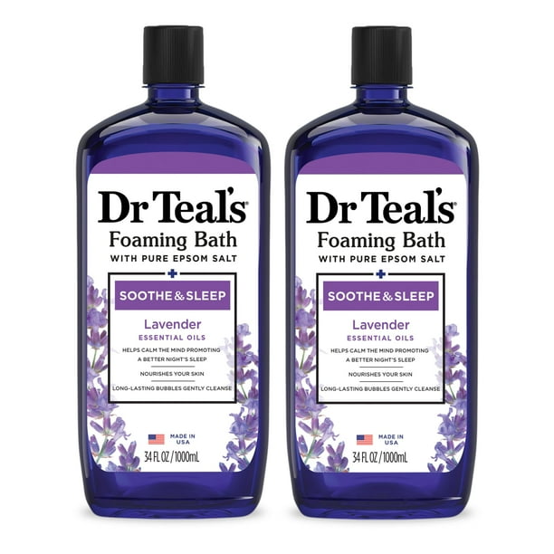 Baño espumoso Dr. Teal's Soothe & Sleep Lavender, 1 litro (paquete de 2)