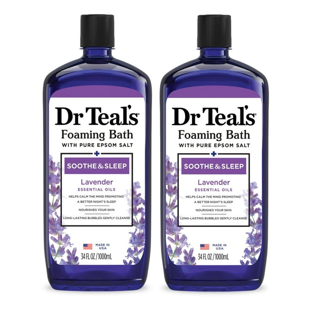 Baño espumoso Dr. Teal's Soothe & Sleep Lavender, 1 litro (paquete de 2)