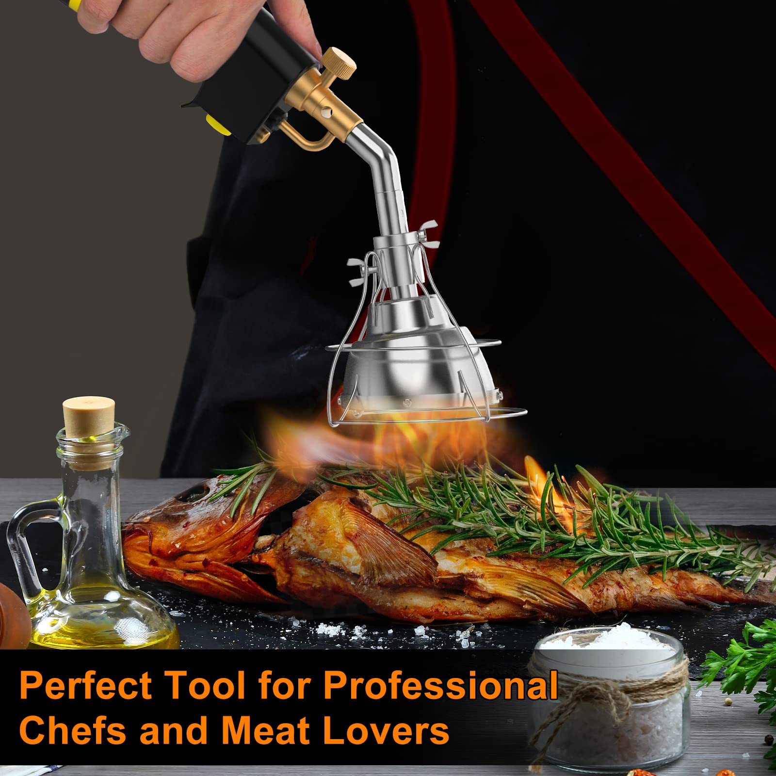 Alfrendant Enhanced Torch Attachment – Stainless Steel BBQ & Crème Brûlée Torch