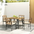 thumbnail image 4 of Gymax 5 Pieces Patio Dining Set Outdoor Dining Table & Chairs w/ Cushions, 4 of 6