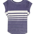 thumbnail image 2 of Mouchette Womens Striped Burnout Basic T-Shirt, Purple, X-Small, 2 of 2