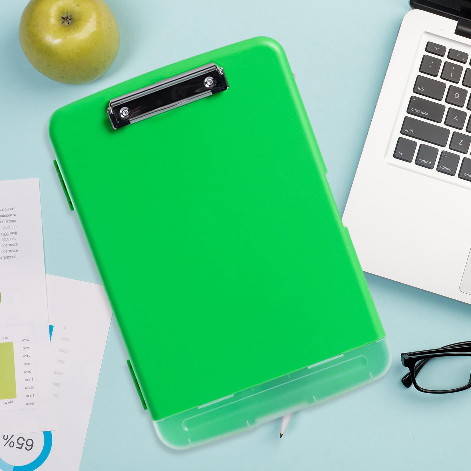 simhoa Low Profile Clipboard with Storage and Pen Holder A4 Size Clipboard Organizer,PP,Multifunctional Nursing Clipboard for Office fluorescent green