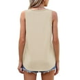 thumbnail image 5 of PNTUTB Women's Solid Color Basic Tees Comfortable Fit Round Neck Camisole Sleeveless Casual Blouses, 5 of 6