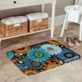 thumbnail image 2 of SPXUBZ Non Slip Flannel Polyester Floor Mat With Colorful Floral Pattern For Bathroom Kitchen Bedroom Decoration 31.5x19.7 inch, 2 of 5