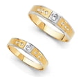 thumbnail image 3 of Precious Stars 14K Two-Toned Gold Cubic Zirconia 3-mm Ladies Wedding Band, 3 of 4
