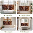 thumbnail image 6 of Brown Marble Tier Curtains, Ombre Abstract Striped Mottled Aesthetic Light Filtering Kitchen Curtains, 2Pcs Rod Pocket Half Window Treatments Panels for Sink Cafe Cabinet Camper 27.5x36 Inches, 6 of 9