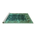 thumbnail image 2 of Ahgly Company Machine Washable Indoor Rectangle Oriental Turquoise Blue Industrial Area Rugs, 6' x 9', 2 of 4
