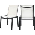 thumbnail image 1 of Meridian Furniture Nizuc Chaise de Salle à Manger d'Extérieur pour Patio Blanc Cassé (Ensemble de 2), 1 of 7