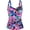 Colorful Leaves, variant on Ocean Blues Women's V Neck Twisted Tummy Control Ruched Tankini Top