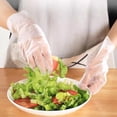 thumbnail image 4 of Happy Date 100 Pack Plastic Gloves - Best Value Cooking Gloves Disposable Food Safe. Bulk Food Safe Gloves - Transparent Food Grade Gloves %26 Gloves for Cooking, 4 of 9