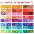 thumbnail image 3 of RUseeN 4800 Clay Beads Bracelet Making Kit, 48 Colors Flat Preppy Beads for Friendship Bracelets, Polymer Clay Beads with Charms for Jewelry Making, Crafts Gifts for Girls Ages 6-12, 3 of 7