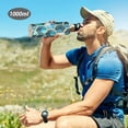 thumbnail image 6 of Yayeee 33oz Insulated Water Bottle Double Wall Stainless Steel with Flip Straw Lid, Light Blue Geometric Pattern, 6 of 7