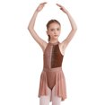 thumbnail image 3 of Kaerm Robe de Danse Lyrique Sans Manches pour Filles, Robe de Patinage Artistique, Justaucorps de Gymnastique Café 12, 3 of 7