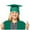 Green, variant on HNMKIU Graduation Cap Unisex Adult Commencement Hat For College Blue,One Size