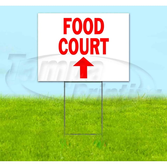 Food Court 2 Up (18" x 24") Yard Sign, Includes Metal Step Stake
