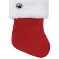 thumbnail image 4 of Northlight Bas de Noël en Velours Rouge 6 Pouces avec Manchette et Accent Cloche Argentée, 4 of 6