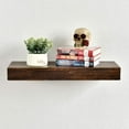 thumbnail image 7 of WELLAND Colin Rustic Wooden Floating Shelf Wall Mounted Shelves Display, 24"W x 10"D x 2.75"H, Walnut, 7 of 7
