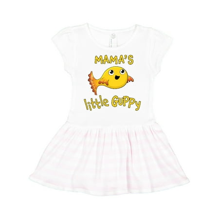 

Inktastic Mama s Little Guppy- cute yellow fish Gift Toddler Girl Dress