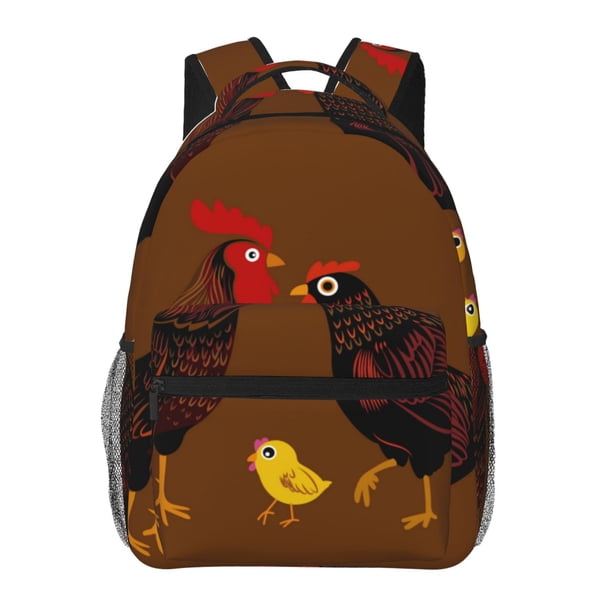 Easygdp Chicken Farm Animal Mochila Ergonómica Versátil para Laptop - Múltiples Bolsillos, Correas Ajustables, Unisex para Escuela, Viajes y Actividades al Aire Libre-One Size