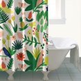 thumbnail image 4 of Hawaiian Print Tropical Floral Shower Curtain, Waterproof Fabric with Hooks, Machine Washable Boho Bathroom Shower Curtain for Beach, Resort, and Summer Decor, 4 of 5