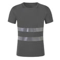 thumbnail image 3 of Men's Reflective T-Shirts for Daily Wear Quick-Drying Short Sleeve Construction Work Shirt with Color Block Design, 3 of 4