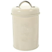 KALLORY Ivory Metal Kitchen Storage Jar Sealed Canister for Tea Snacks Storage
