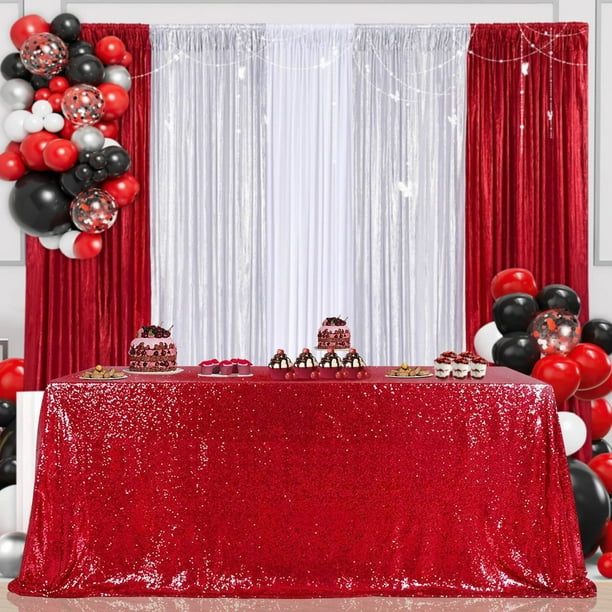 Mantel Rectangular de Lentejuelas para San Valentín, Navidad, 60 x 102 Pulgadas, sin Costuras, para decoración