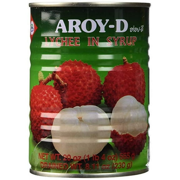 Aroy-D Lychee in Syrup, 20 oz Can – Sweet Tropical Fruit, Whole Peeled Lychees, Ready to Eat for Desserts, Drinks, Bubble Tea & Baking