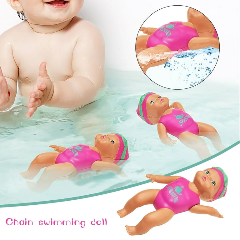 Electric Swimming Doll Water Baby Doll Waterproof Electric Doll Cute Pool Dolls Bathtub Toy Mini Ornaments For Home Decorations Holiday Birthday