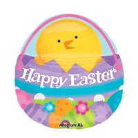 Anagram Happy Easter Theme Chick Helium Shape Mylar 23" Foil Balloon