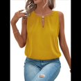 thumbnail image 1 of Chaleco de Moda con Cuello Redondo y Botones, Color Liso, Amarillo, Talla XXL, 1 of 6