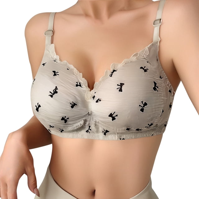 Brasier Lencería Estampada para Niñas con Sujetador Holgado sin Aros de Acero y Fruncido Pequeño Mediana