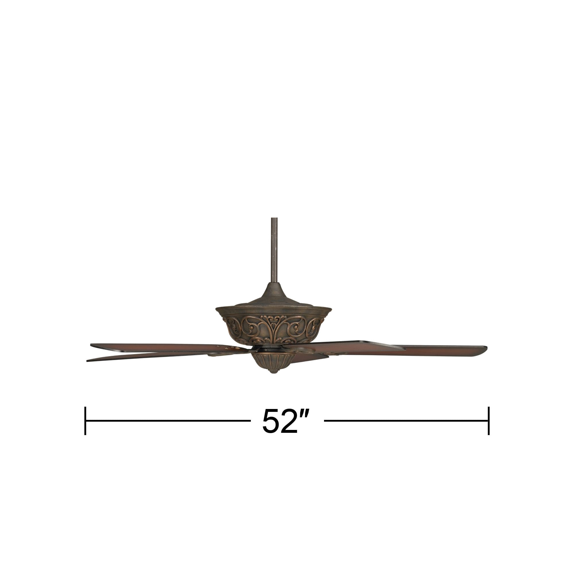 52" Casa Vieja Contessa Vintage Rustic Indoor Ceiling Fan Bronze Copper Shaded Cherry for Living Kitchen House Bedroom Family Dining Home Office Room